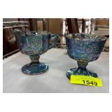 Iridescent Glass Sugar and Creamer Set