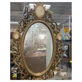 Ornate Oval Framed Decorative Mirror