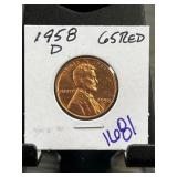 1958-D Lincoln Wheat Penny MS-65 Red