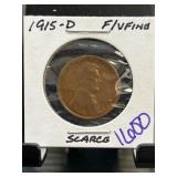 1915-D Lincoln Wheat Cent, Fine Condition