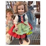 Porcelain Doll in Folk Attire with Hat