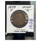 1928-D Lincoln Wheat Cent VF/EF