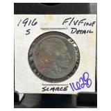 1916-S Buffalo Nickel F/VF Detail