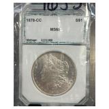 1878-CC Morgan Silver Dollar MS65