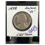 1938 Jefferson Nickel AU/UNC