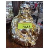 Gold-Tone Laughing Buddha Bank by Fabny