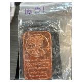 2011 Copper Bar Featuring Liberty Design