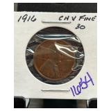 1916 Lincoln Wheat Penny in Fine Condition