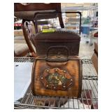 Two Rustic Wooden and Woven Storage Boxes