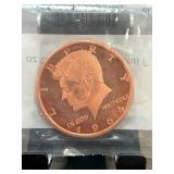 1 Oz Copper Round " John F. Kennedy Design