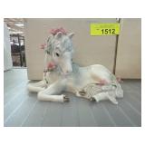 Lenoir Figurine of a Unicorn with Floral Details