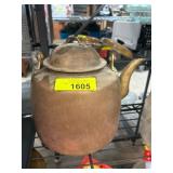 Vintage Brass Kettle With Hinged Handle