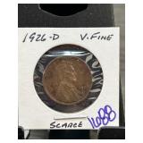 1926-D Lincoln Wheat Cent in Very Fine Condition
