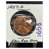 1957-D Lincoln Wheat Cent Gem Red Uncirculated
