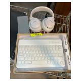 Wireless Headphones, Keyboard, and Power Bank Set