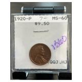 1920-P Lincoln Wheat Cent MS-60