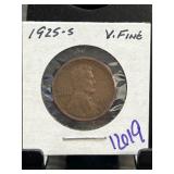 1925-S Lincoln Wheat Cent, Very Fine