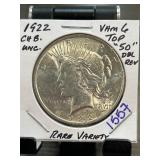 1922 Peace Dollar VAM 6 Rare Variety