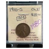 1910-S Lincoln Wheat Cent in Choice XF