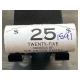 Roll of 25 United States Nickels
