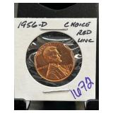 1956-D Lincoln Wheat Cent Choice Red UNC
