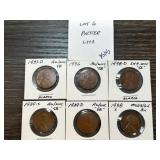 Six Lincoln Wheat Cents