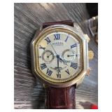 Menï¿½s Stauer Chronograph Watch With Leather Strap