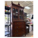 Mahogany Secretary Cabinet with Glass Doors