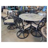 Mosaic Patio Dining Set with Four Chairs