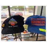 Two Vintage Sports Caps - NCAA and Broncos