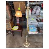 Ornate Floor Lamp with Frosted Glass Shade