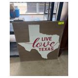Texas-Shaped 'Live Love Texas' Wall Art
