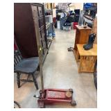 Red Hydraulic Floor Jack with Metal Handle