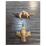 Two Fraternal Organization Metal Jewelry Items