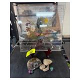 Pressed Floral Art with Stones and Figurines