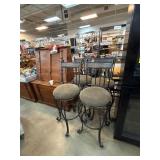 Four Metal Swivel Bar Stools