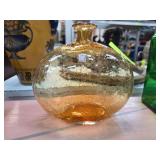 Amber Glass Vase by Amici with Bubble Detail