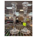 Clear Glass Candlestick Holders