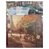 Autumn Cityscape Street Scene Painting on Canvas