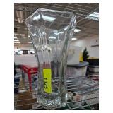 Clear Glass Vase with Starburst Base