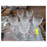 Six Waterford Crystal Stemware Glasses
