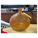 Amber-Colored Glass Bottle with Cork Stopper