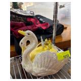 Ceramic Swan Pin Cushion With Beaded Pins