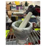 Gray Marble Mortar and Pestle Set