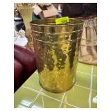 Brass Metal Waste Bin or Floor Vase