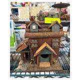 Handcrafted Wood Log Cabin Birdhouse