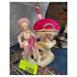Porcelain Figurine With Pincushion Basket