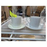 Horchow Collection Polka Dot Cup and Saucer Set