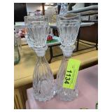 Crystal Glass Candle Holders Set of Two