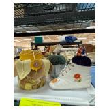 Decorative Ceramic Boot and Fabric Keepsake Jar